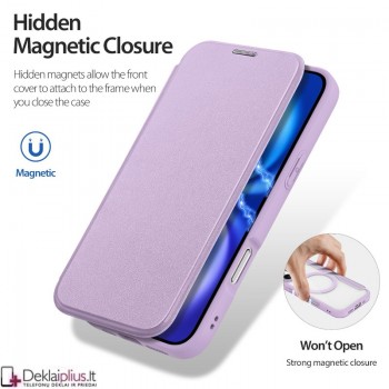 Dux Ducis Skin X Pro dirbtinos odos violetinis dėklas su magsafe (Apple Iphone 17)
